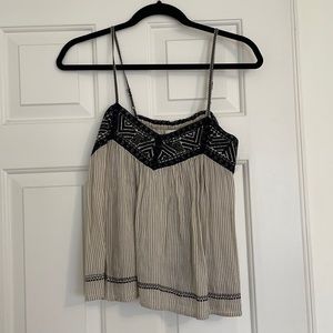 Black and white spaghetti strapped top